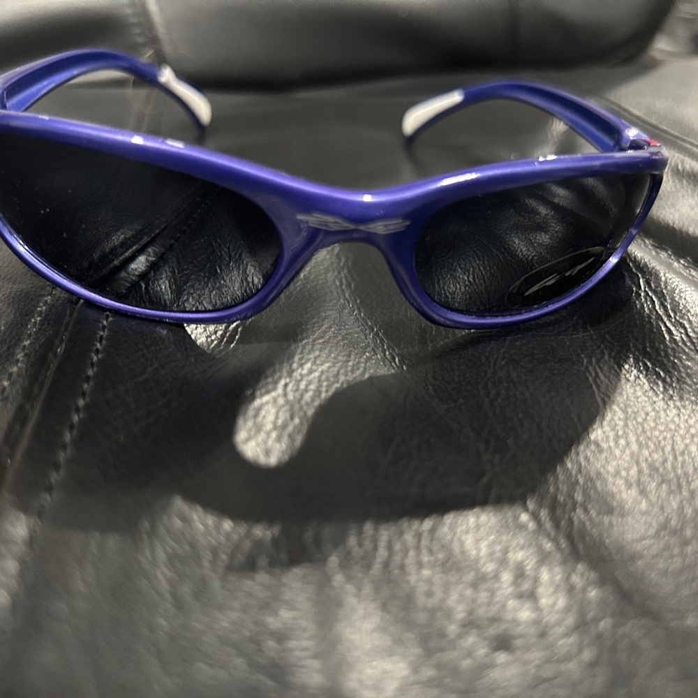 Purple and Silver Logo sunglasses with dark lens